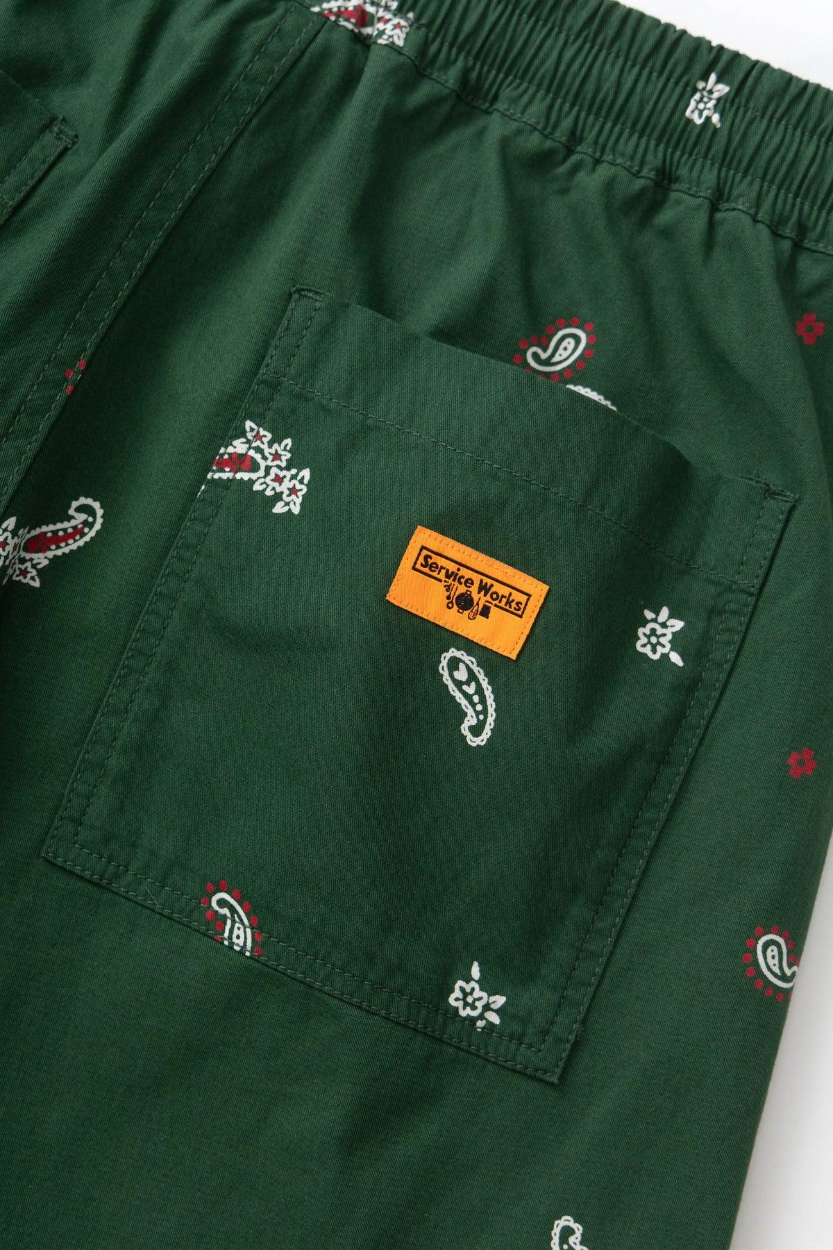 Service Works - Paisley Chef Shorts - Forest Product Image