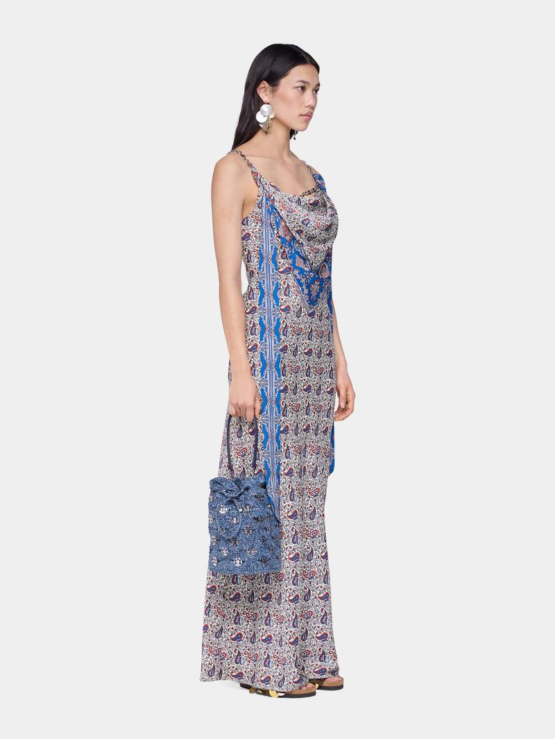 LONG DRESS IN PRINTED SATIN Product Image