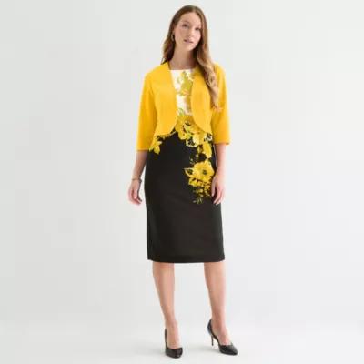 Maya Brooke Womens Floral Jacket Dress Product Image