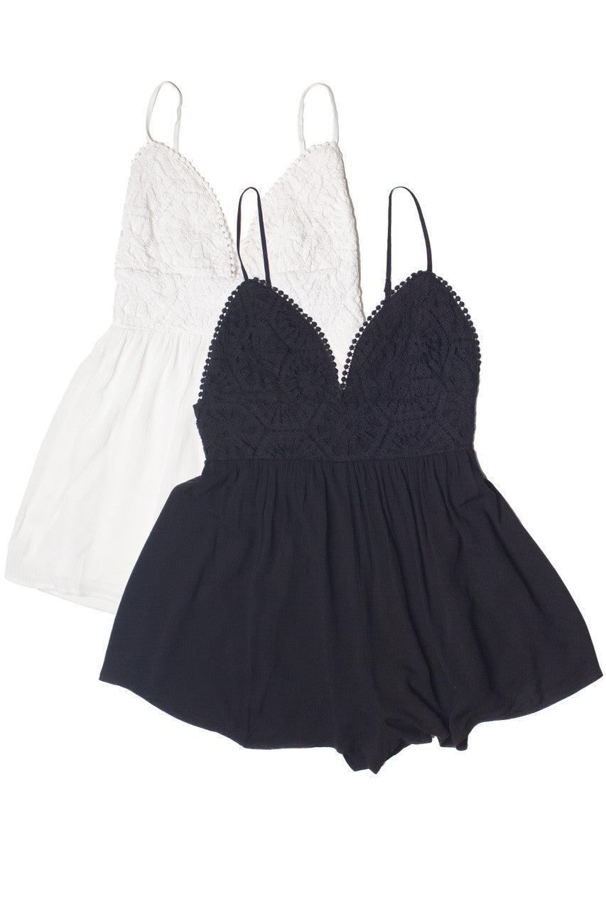 Crochet Lace Top Romper Product Image