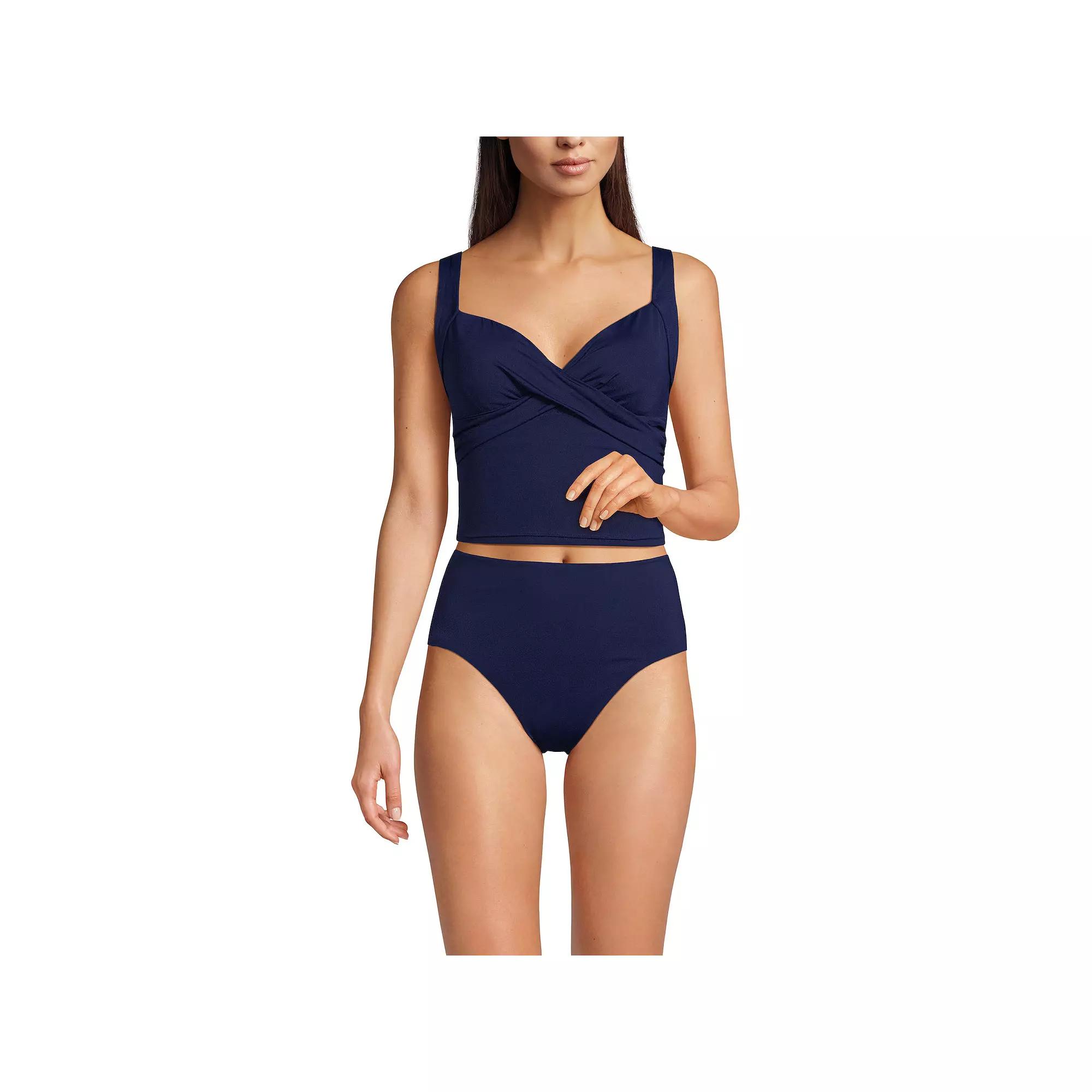 Women's Lands' End Chlorine Resistant Wireless Cropped Tankini Top,  Product Image