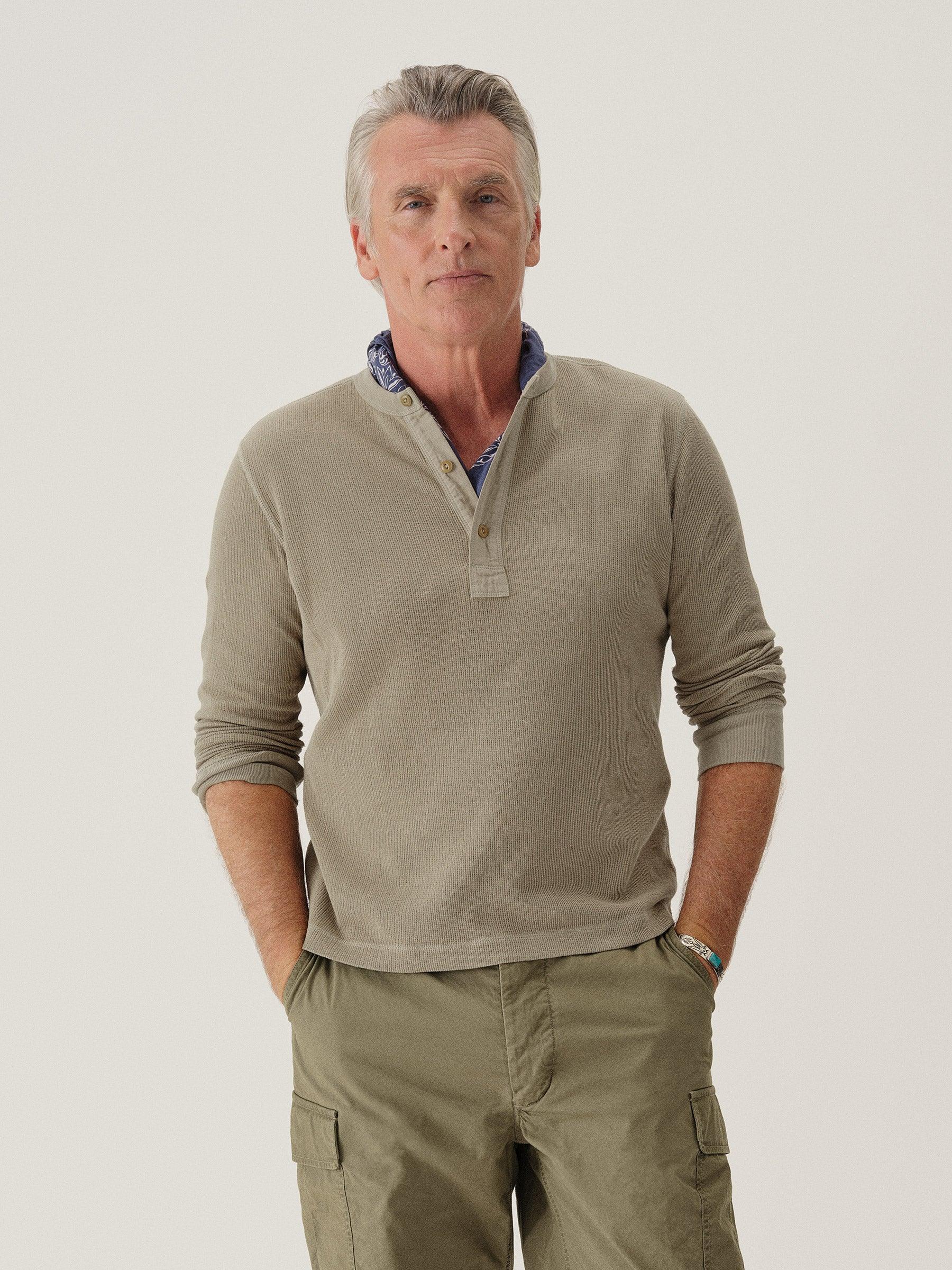 Sandstone Vintage Thermal Henley Product Image