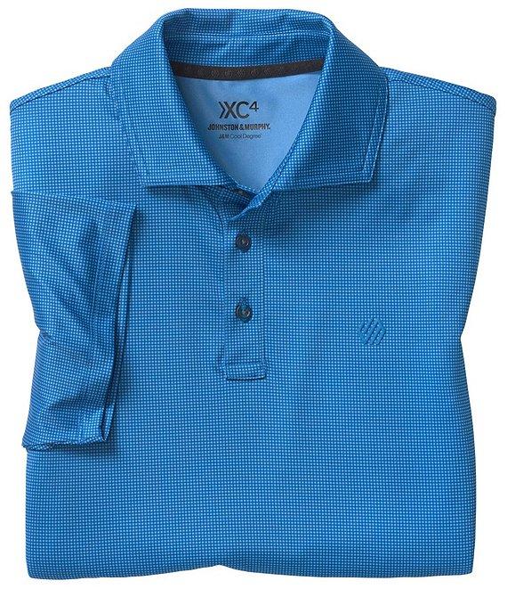 Johnston & Murphy XC4 Performance Stretch Cool Degree Mini Gingham Short Sleeve Polo Shirt Product Image