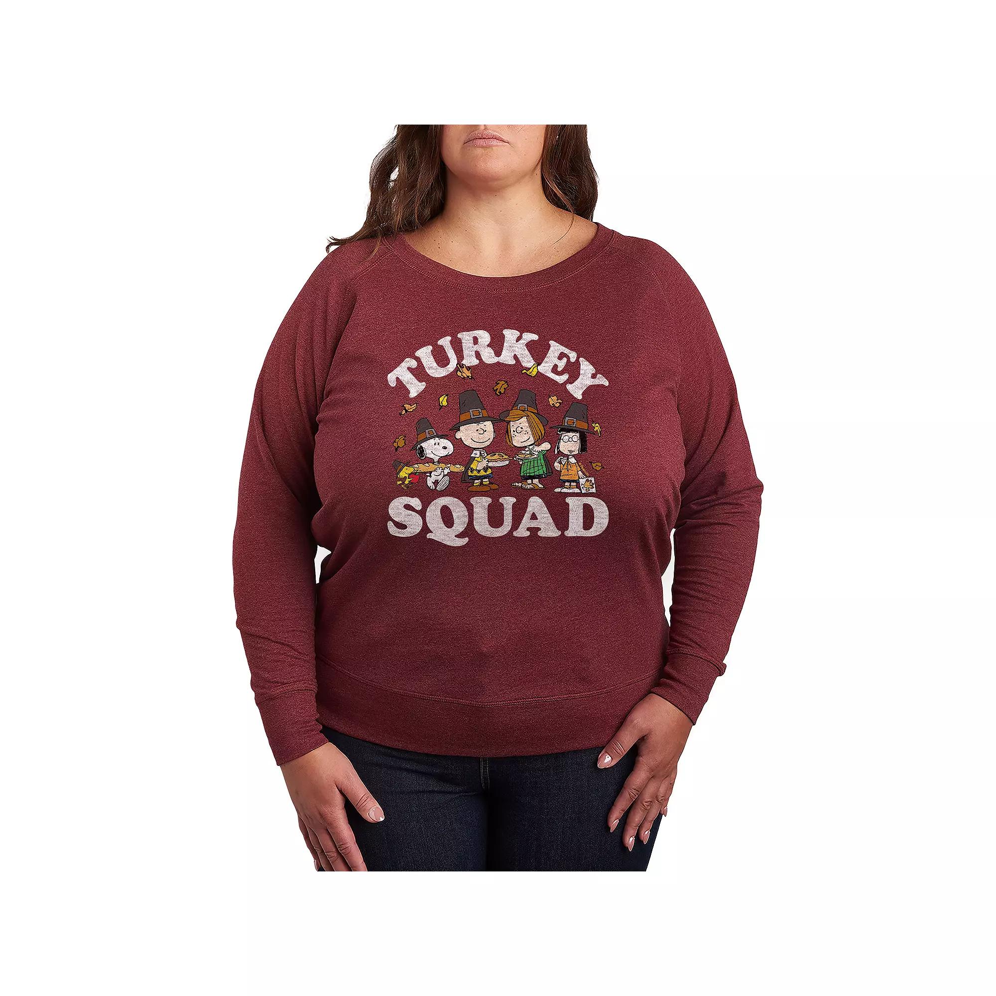 Women's Peanuts Turkey Squad French Terry Long Sleeve Tee,  Product Image