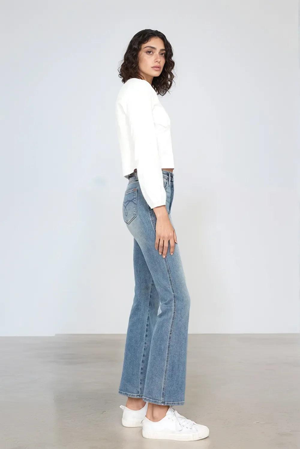 88783    Maritza Tummy Control Back Embroidered Pocket Bootcut Judy Blue Jeans Product Image