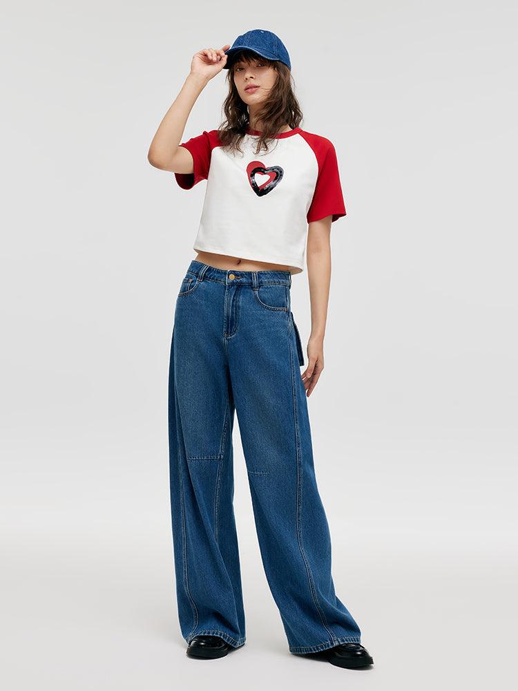 Denim Mid-Rise Women Baggy Jeans Product Image