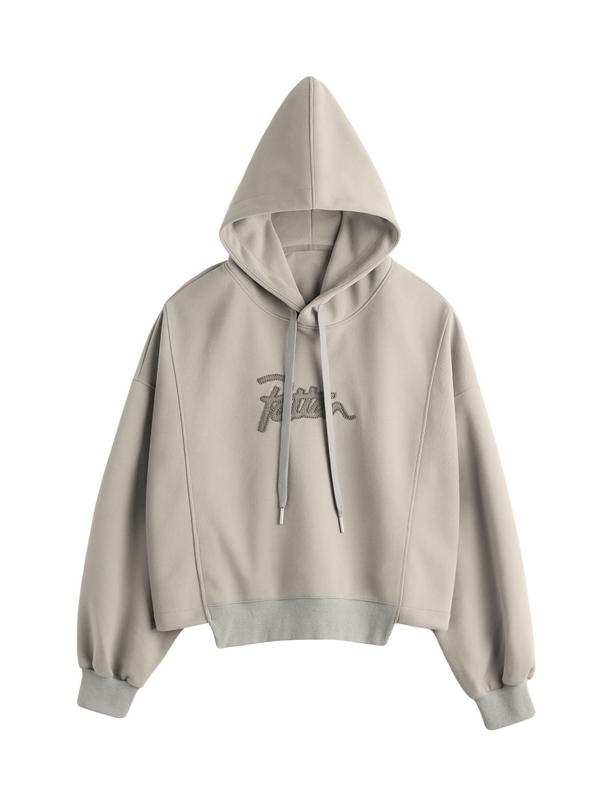 Letter Embroidery Drawstring Oversized Hoodie Product Image