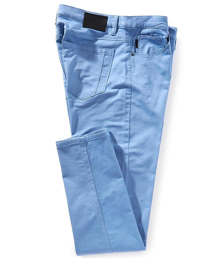 Perry Ellis Slim Fit Flat Front 5-Pocket Stretch Pants Product Image