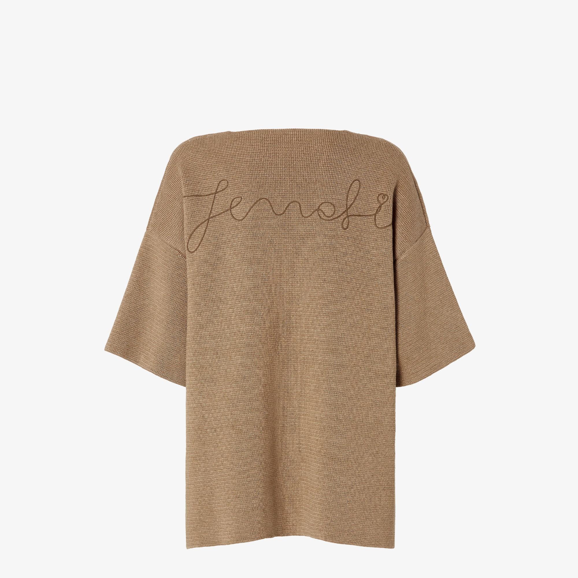 SweaterDark beige cotton and silk sweater Product Image