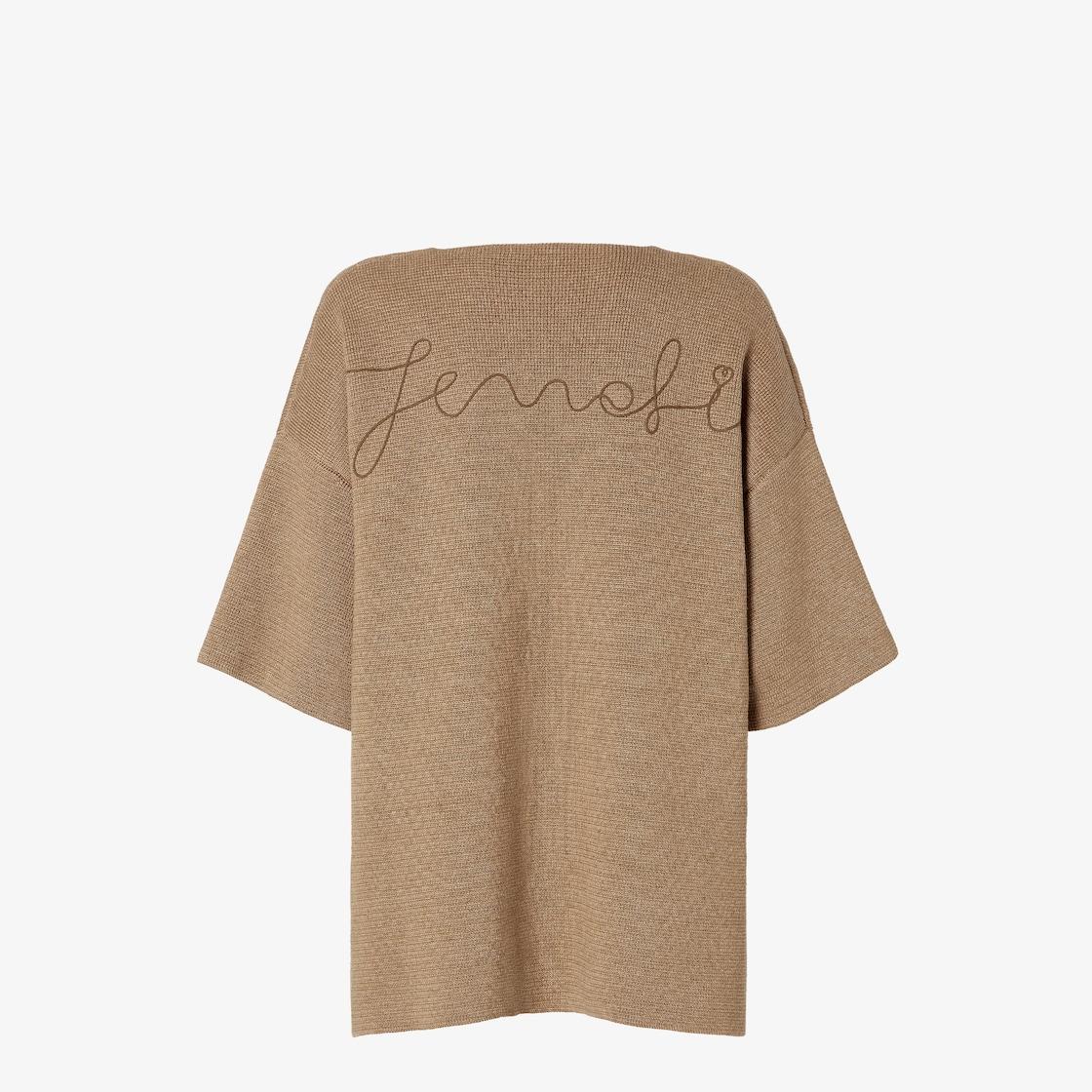 SweaterDark beige cotton and silk sweater Product Image