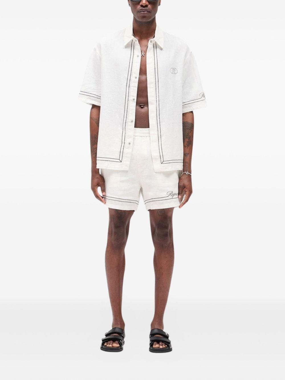 border-embroidered shorts Product Image