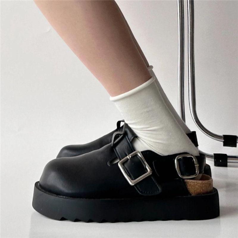 Platform Buckled Slingback Sandals Product Image