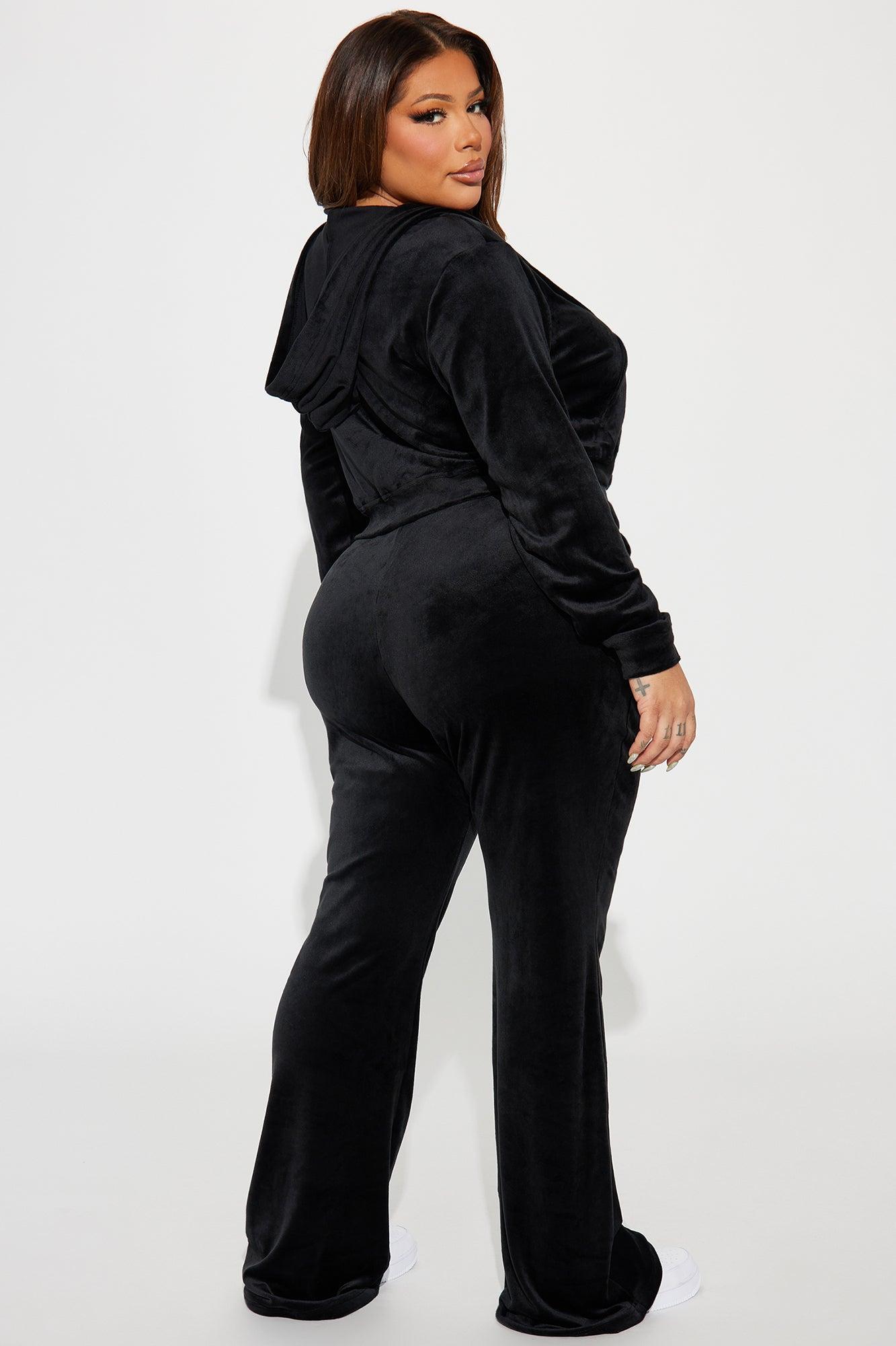 My Favorite Velour Pant Set - Black Product Image