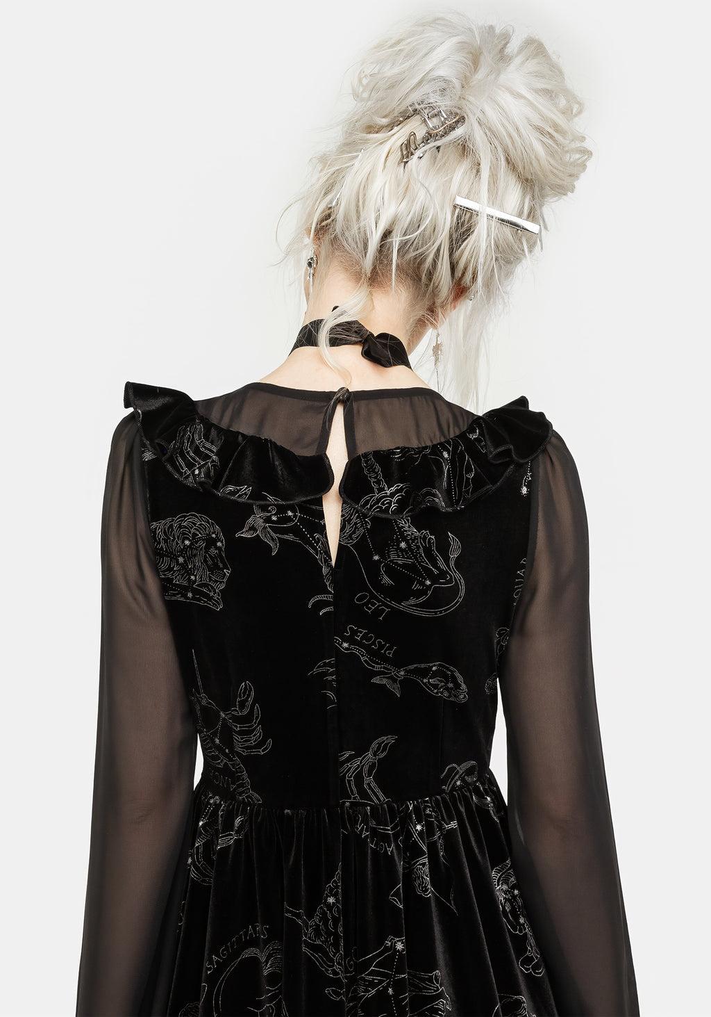 Zodiac Foil Print Mini Dress Product Image