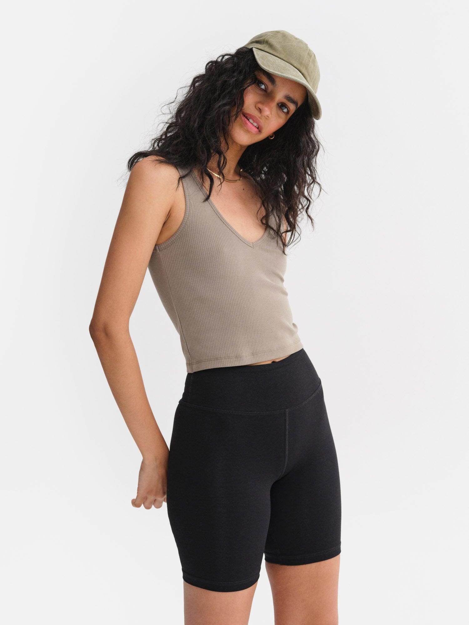 Tencel Rib Crop V-Tank Female Product Image