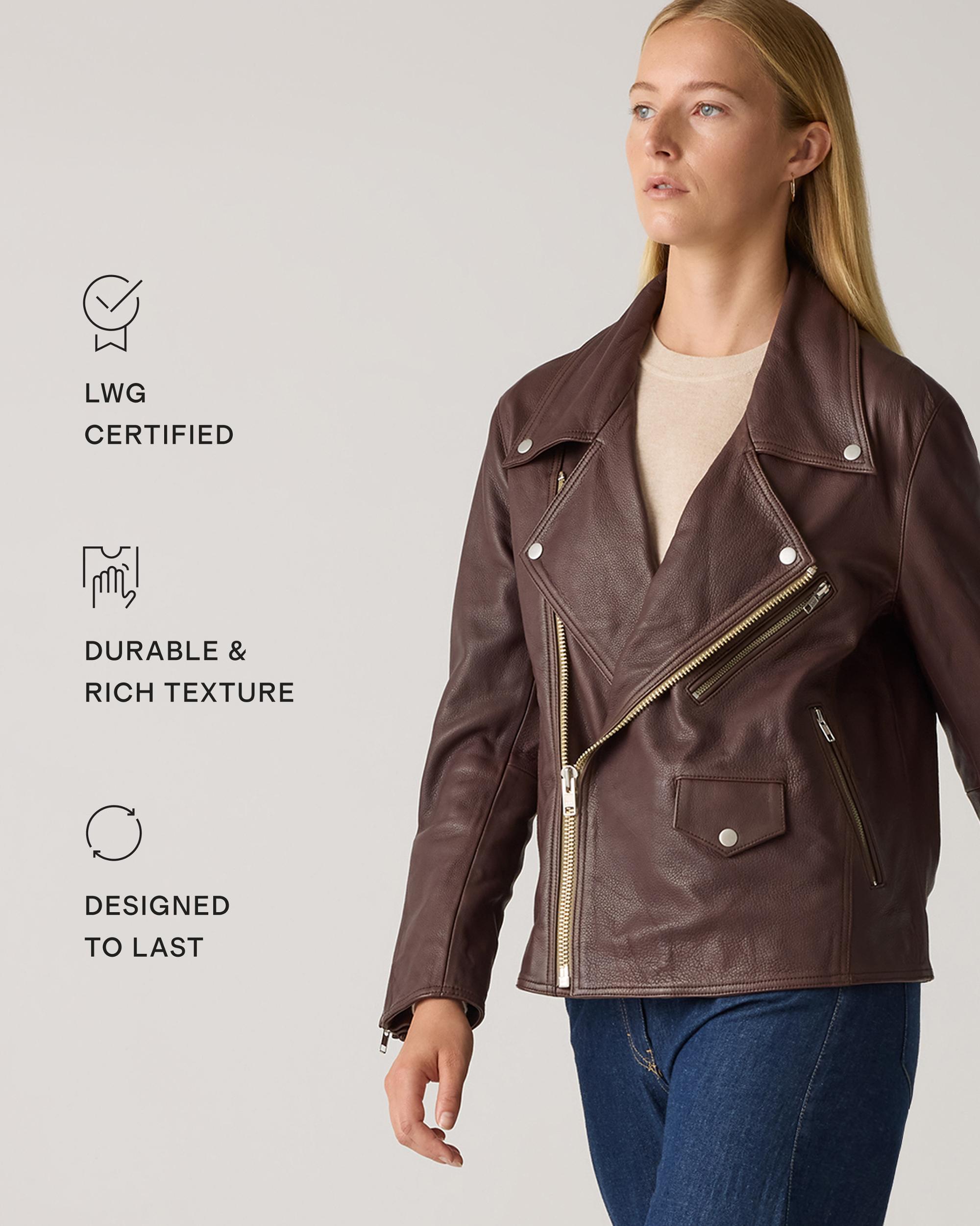 Quince | Women's Oversized Biker Jacket Size XS, Leather Product Image