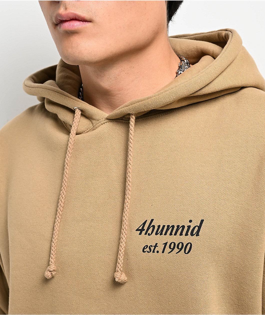 4Hunnid Est 1990 Beige Hoodie Product Image