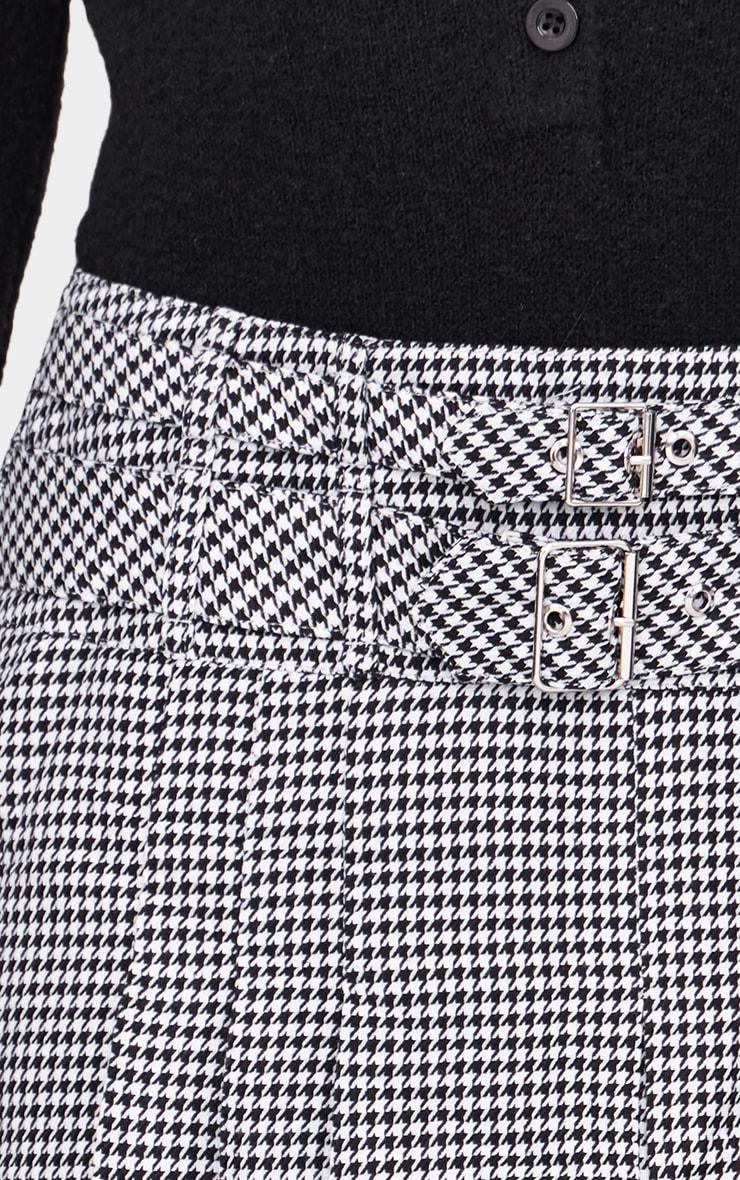 Black Gingham Double Buckle Pleated Mini Skirt Product Image
