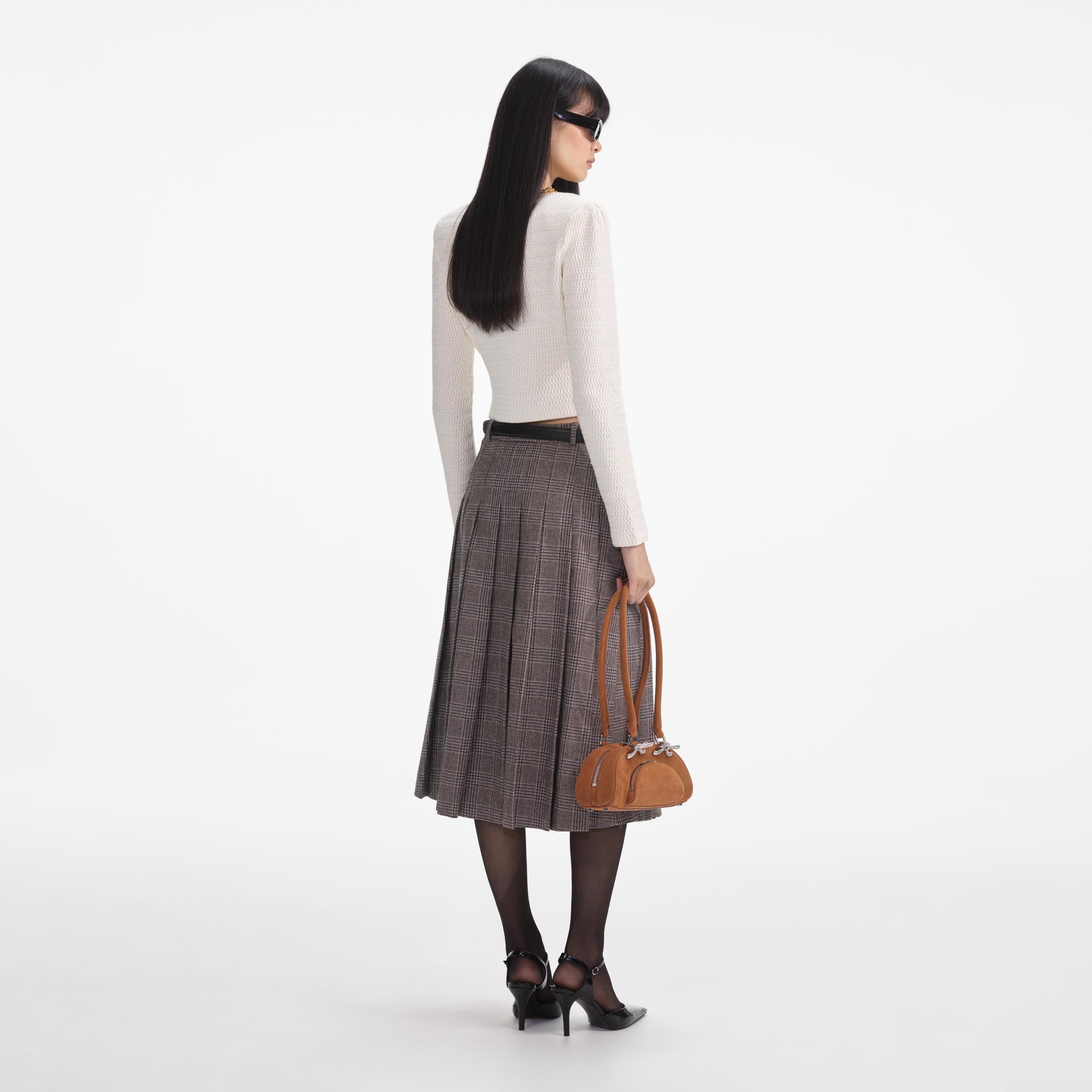 Cream Lurex Knit Cardigan Product Image