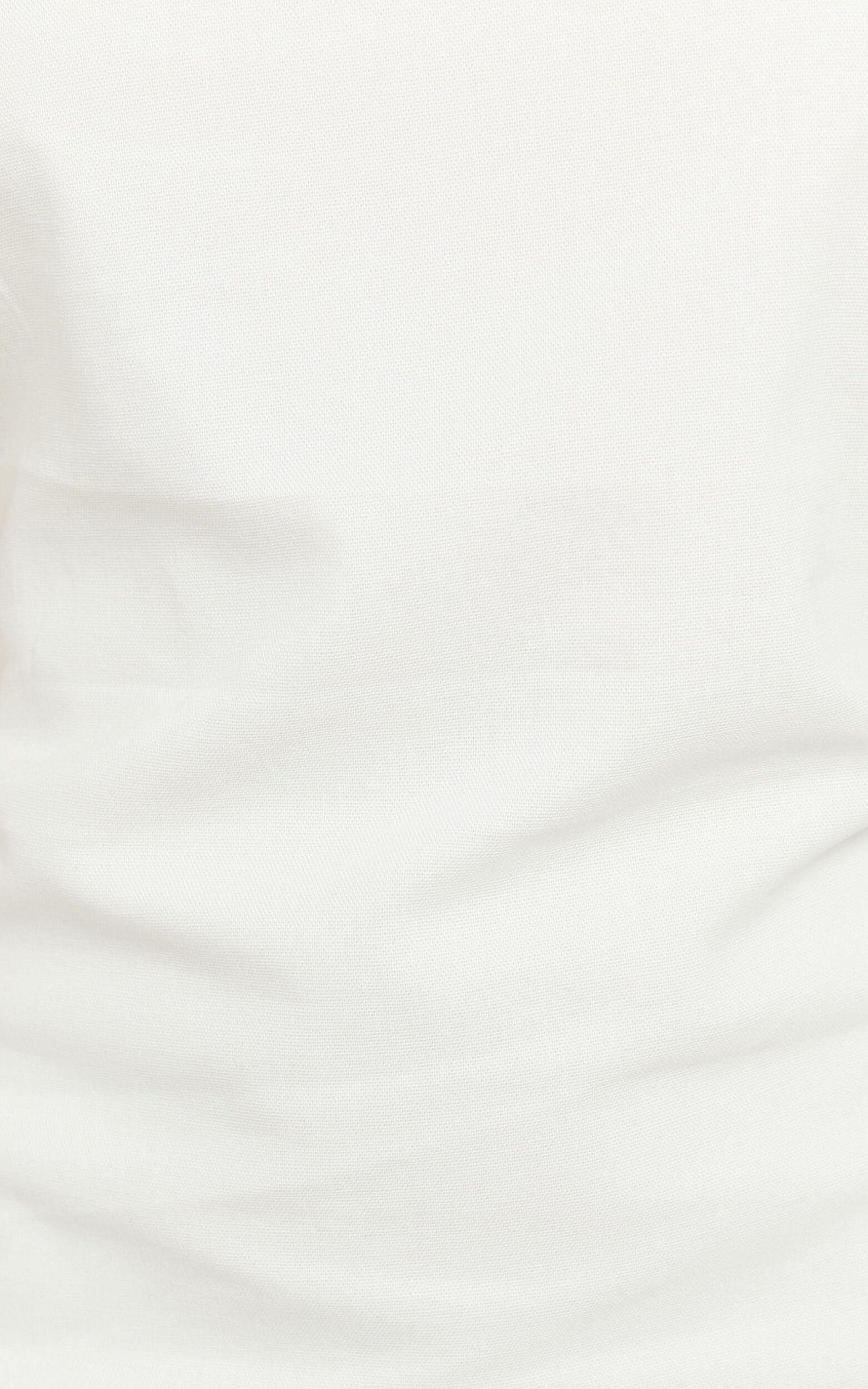 Kat Mini Dress - Linen Square Neck Dress in Off White Product Image