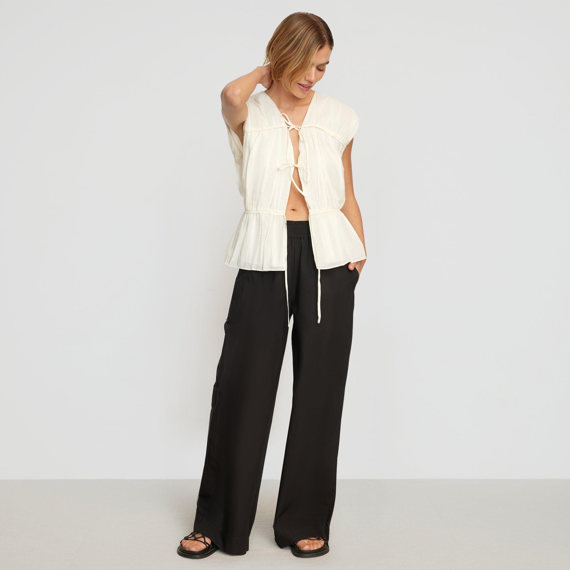 Paula Smocked-Waist Organic Cotton Pant Product Image