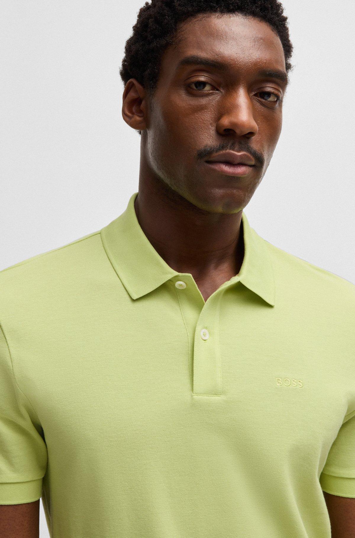 BOSS - Pallas polo shirt in cotton piqué with logo details - Light Green Product Image