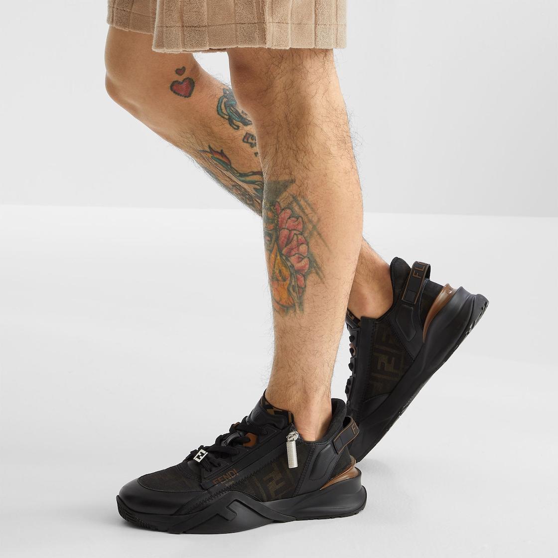 Fendi Flow SneakersBlack leather low-tops Product Image