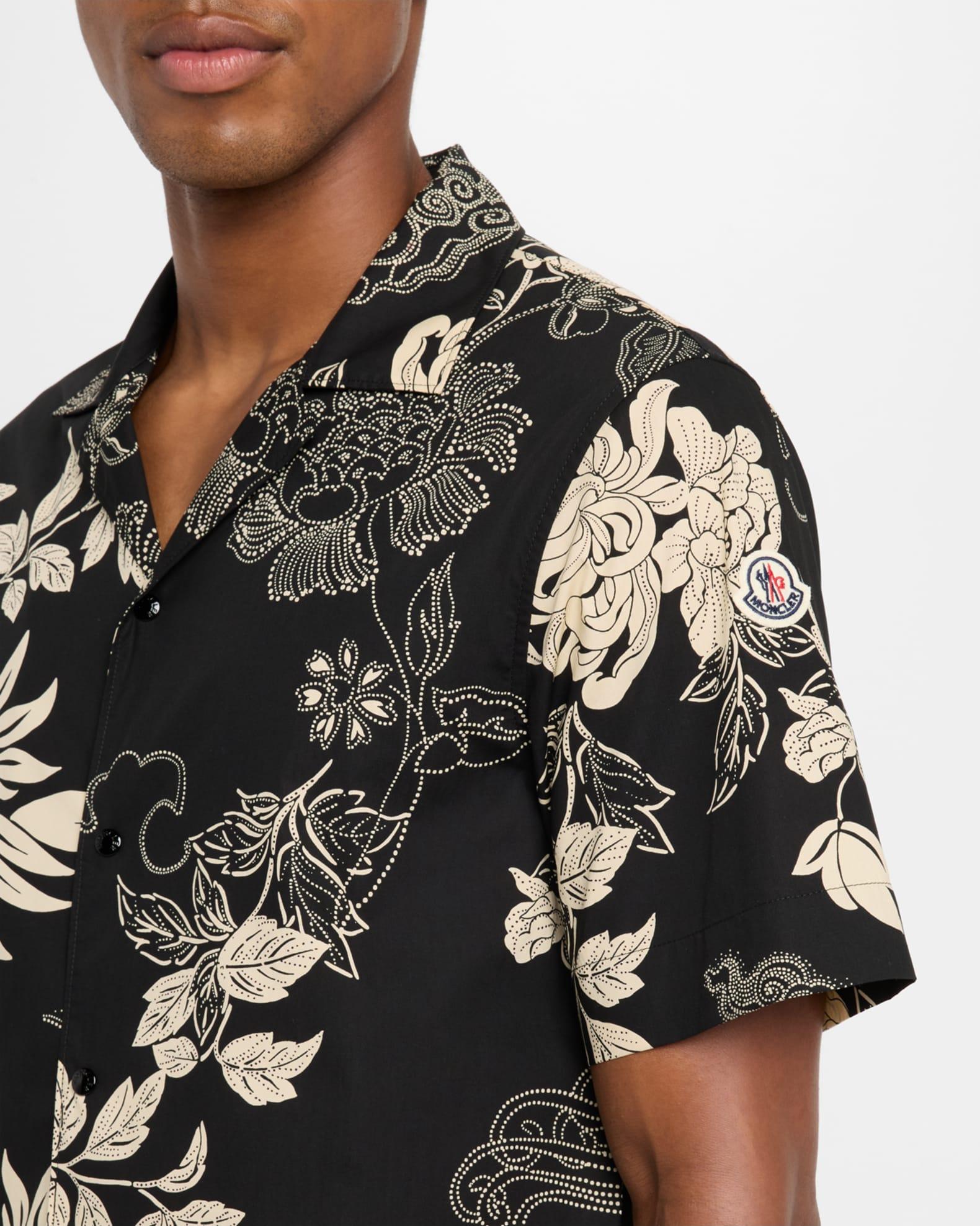 Men's Leaf-Print Camp Shirt Product Image