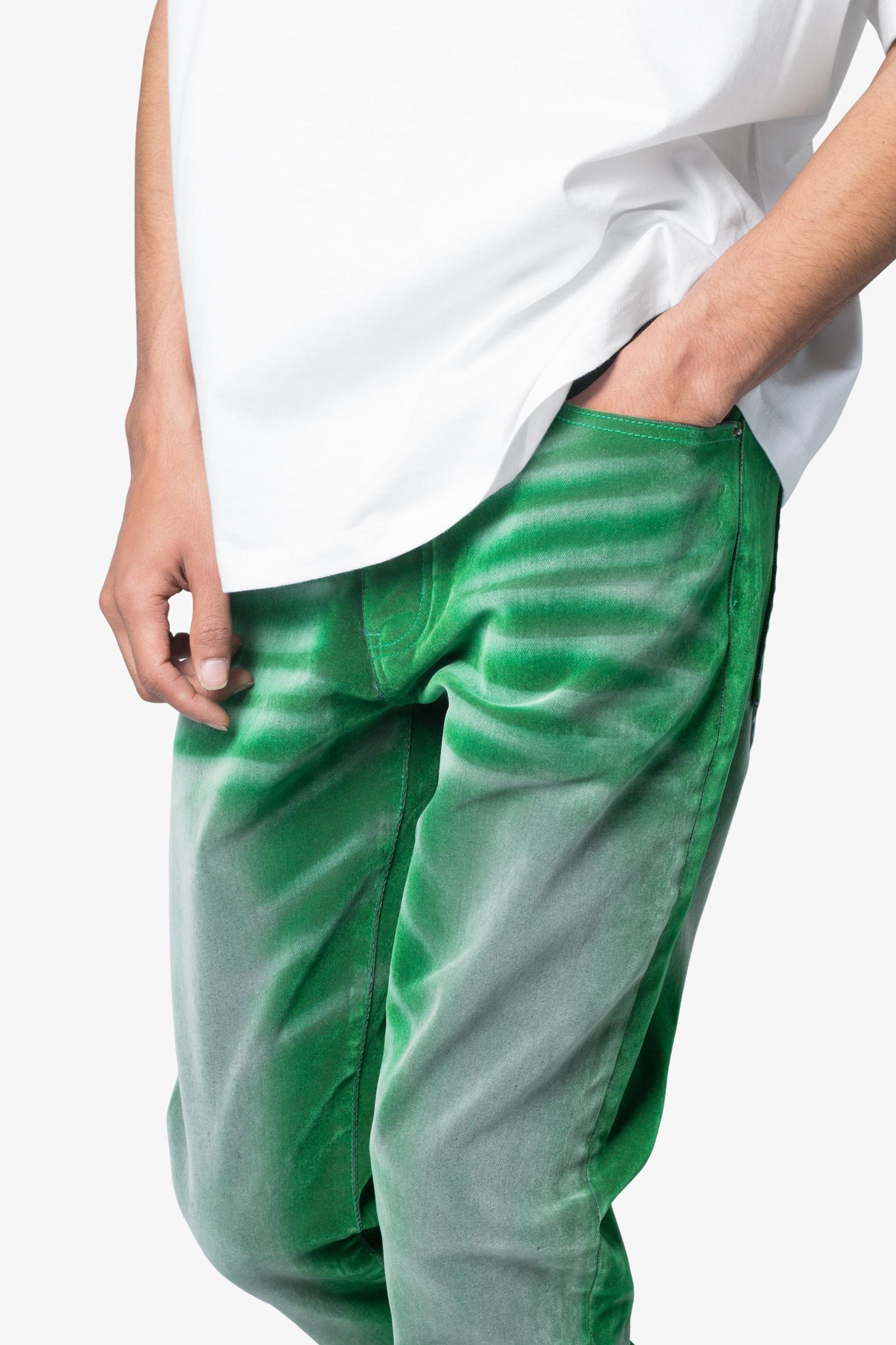 B658 Gecko Suede Flare Denim - Green Product Image