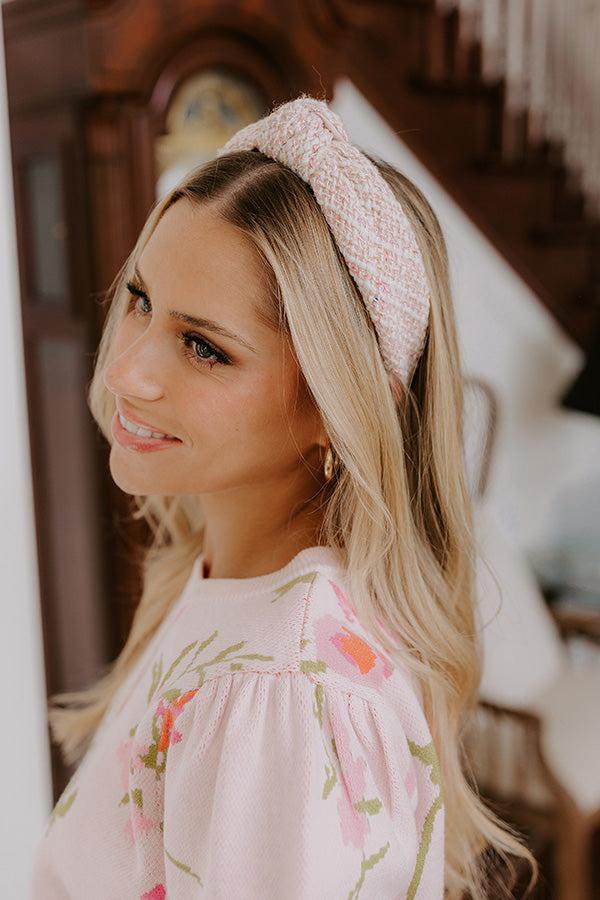 Chic Lifestyle Tweed Headband in Ivory Product Image