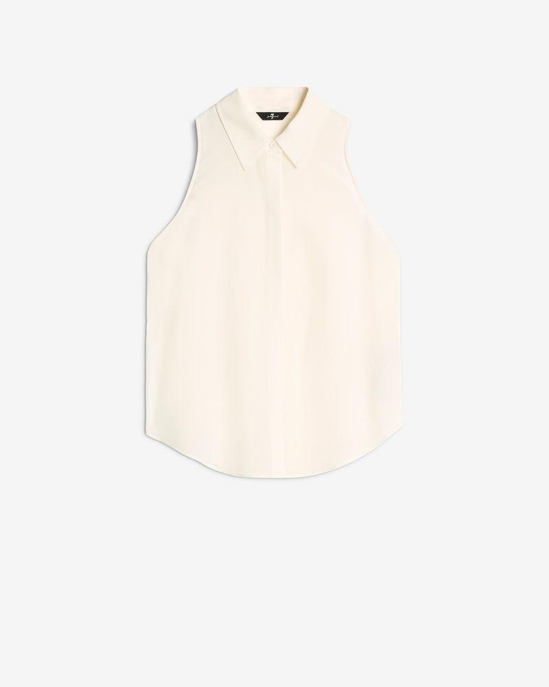 Sleeveless Silk Button Down Product Image