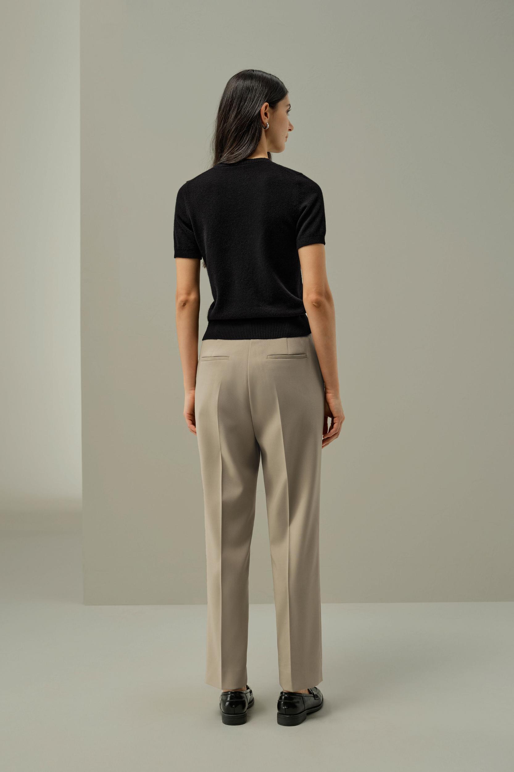 LILYSILK Women's Cashmere Fitted Short Sleeve Top, 100% Pure Cashmere, Soft & Breathable, Medium Gray, XL Product Image