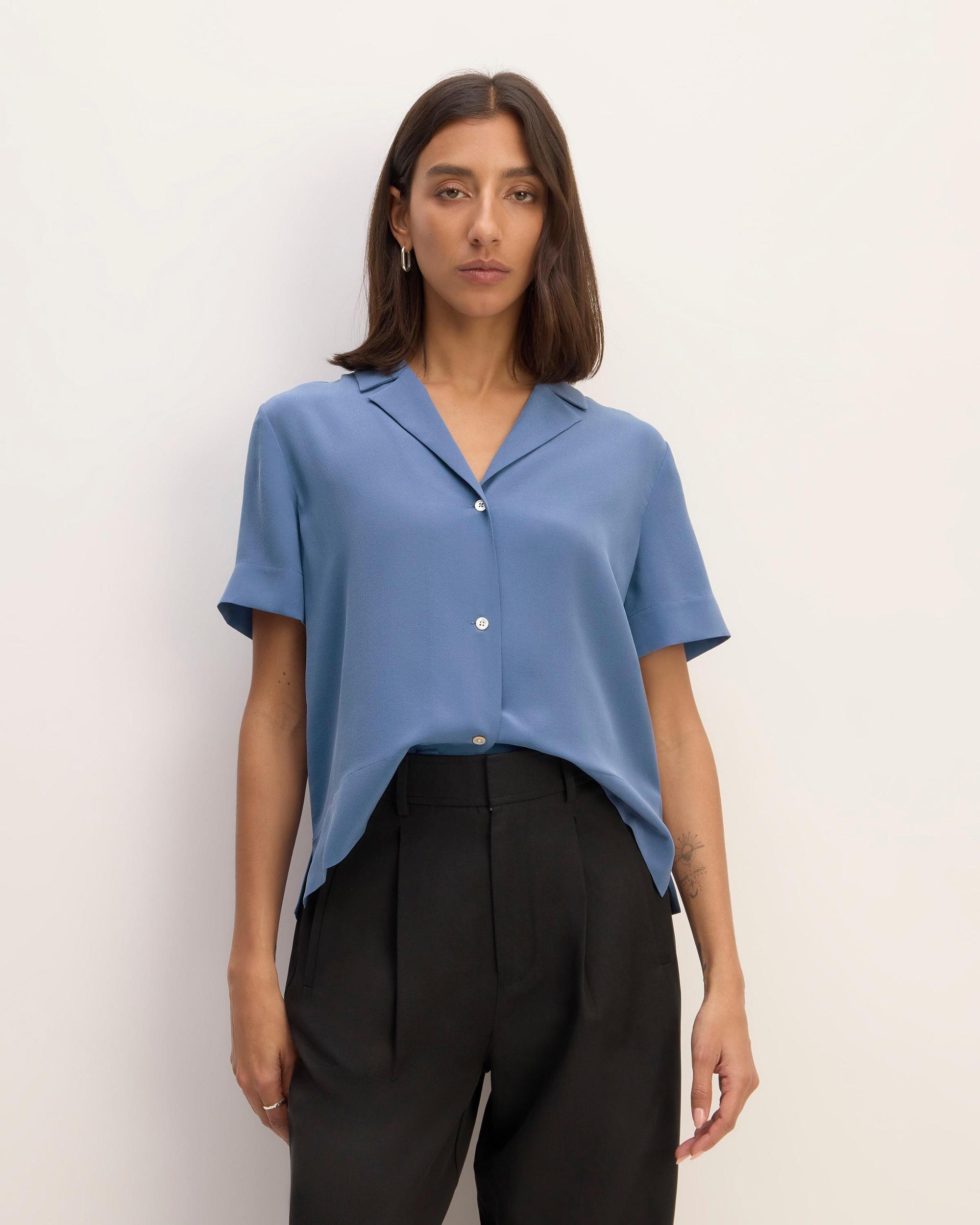 Womens Notch Shirt in Washable Silk by Everlane Product Image