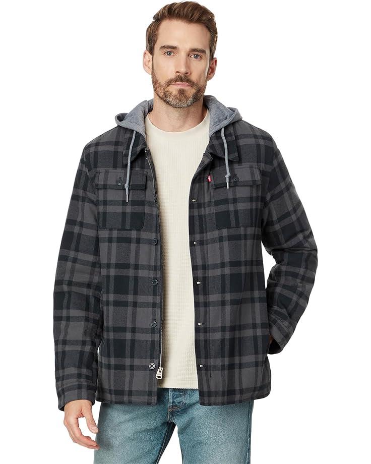 Cotton Canvas Hooded Utility Jacket with Sherpa Lining Product Image