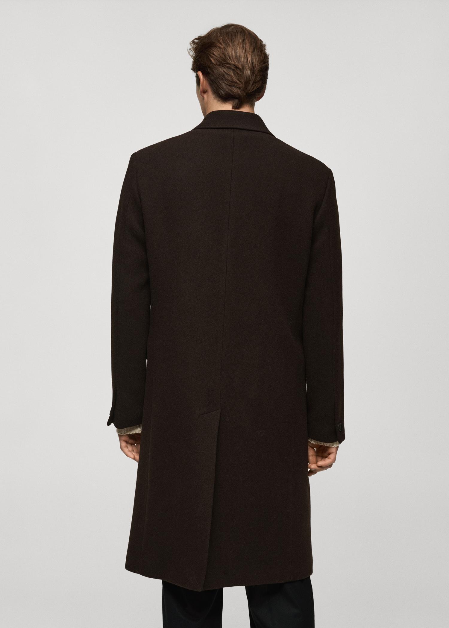 Relaxed-fit long wool coat - Men | MANGO USA Product Image