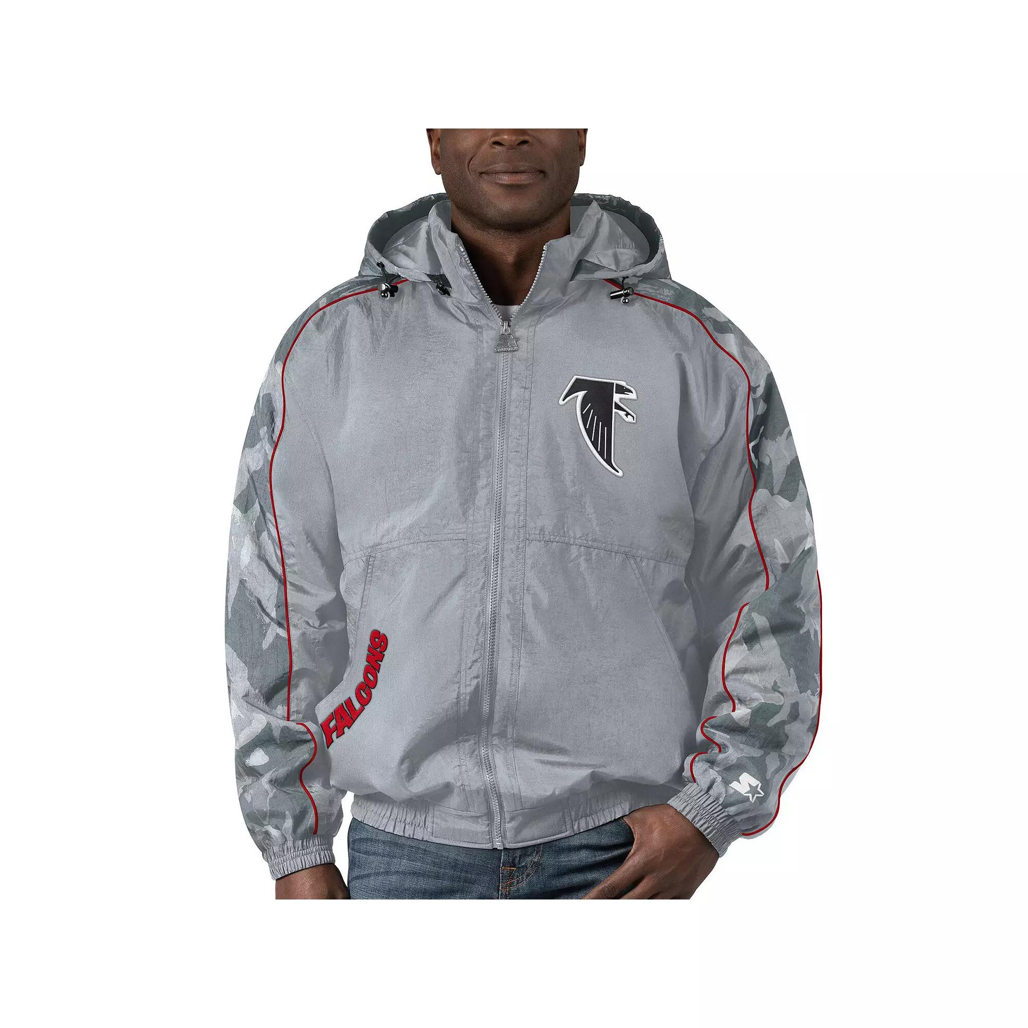 Men's Starter Gray Atlanta Falcons Thursday Night Gridiron Throwback Full-Zip Jacket,  Product Image