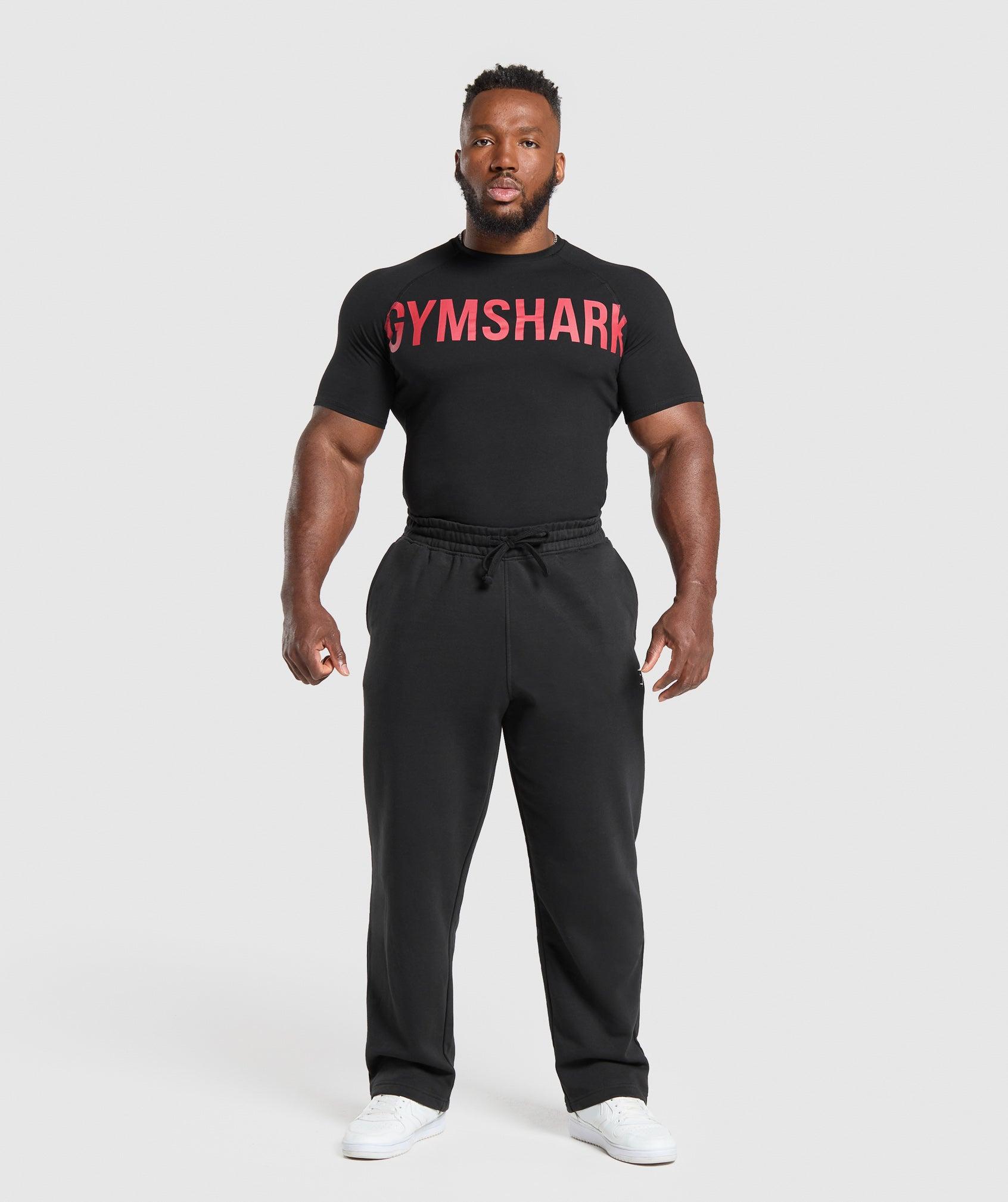 Gymshark Prime T-Shirt - Black/Vivid Red Male Product Image