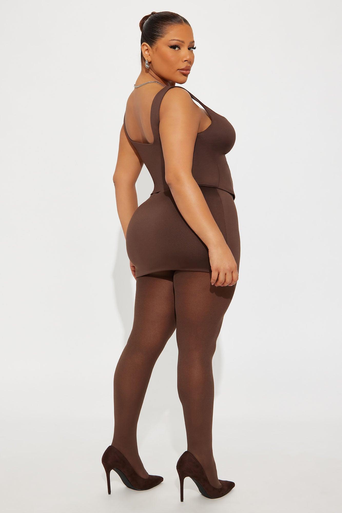 Contour Double Lined Mini Skirt - Chocolate Female Product Image