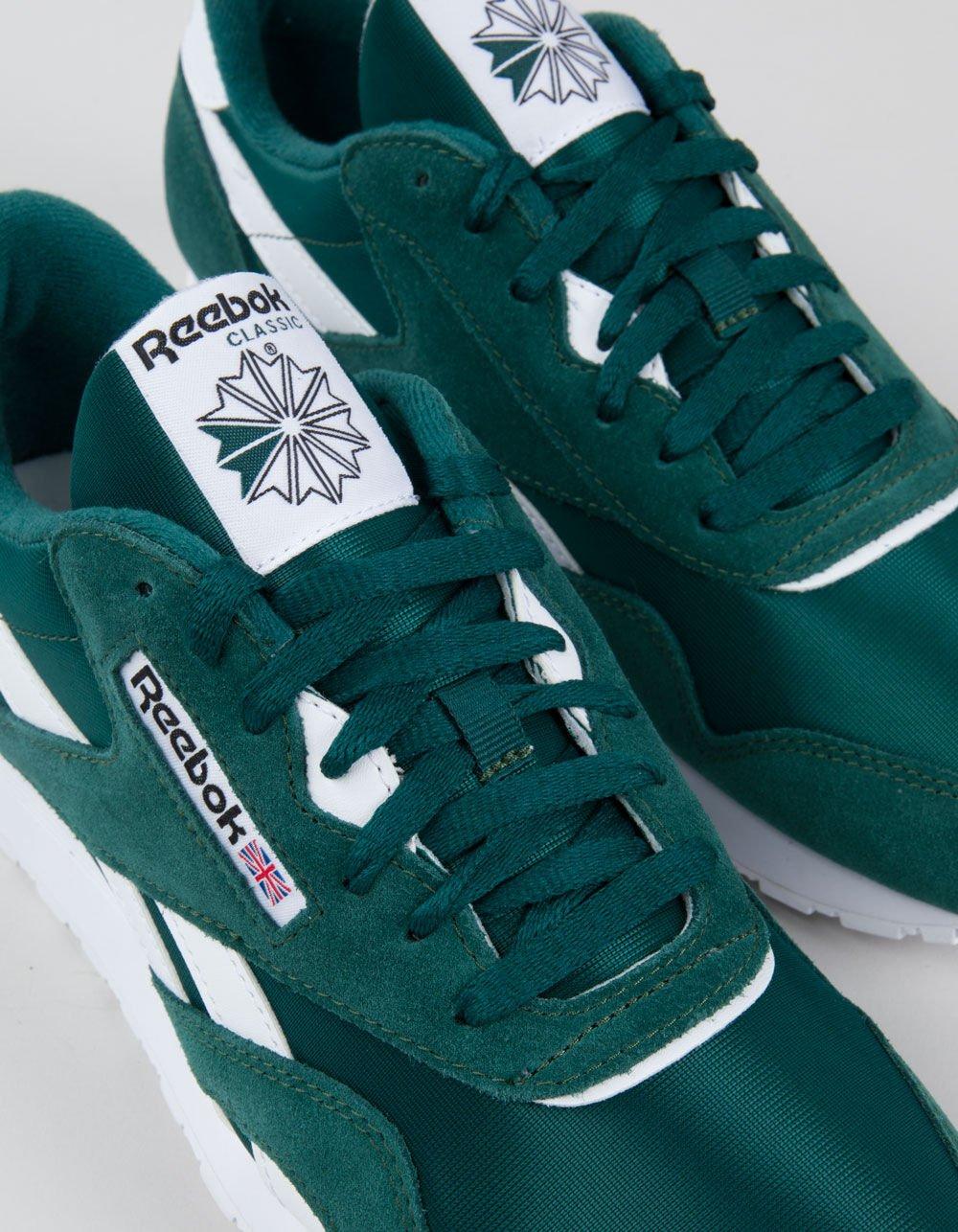REEBOK Classic Nylon Shoes - GREEN/WHITE Product Image