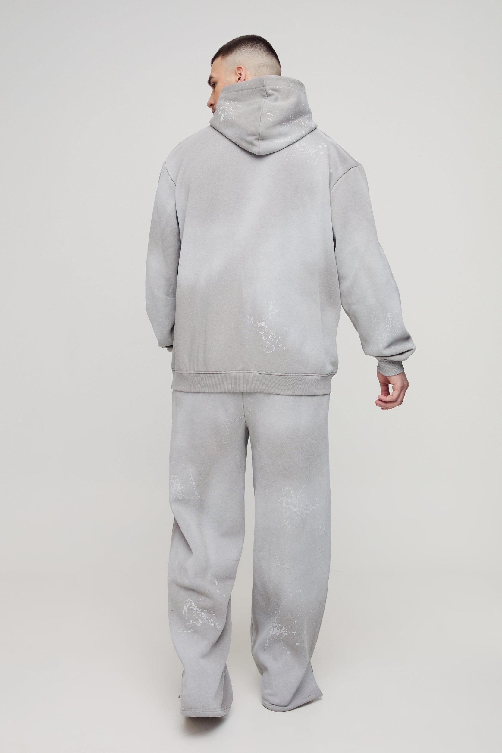 Tall Oversized Embroidered Spray Wash Wide Fit Boxer Sweatpants Tracksuit | boohooMAN USA Product Image