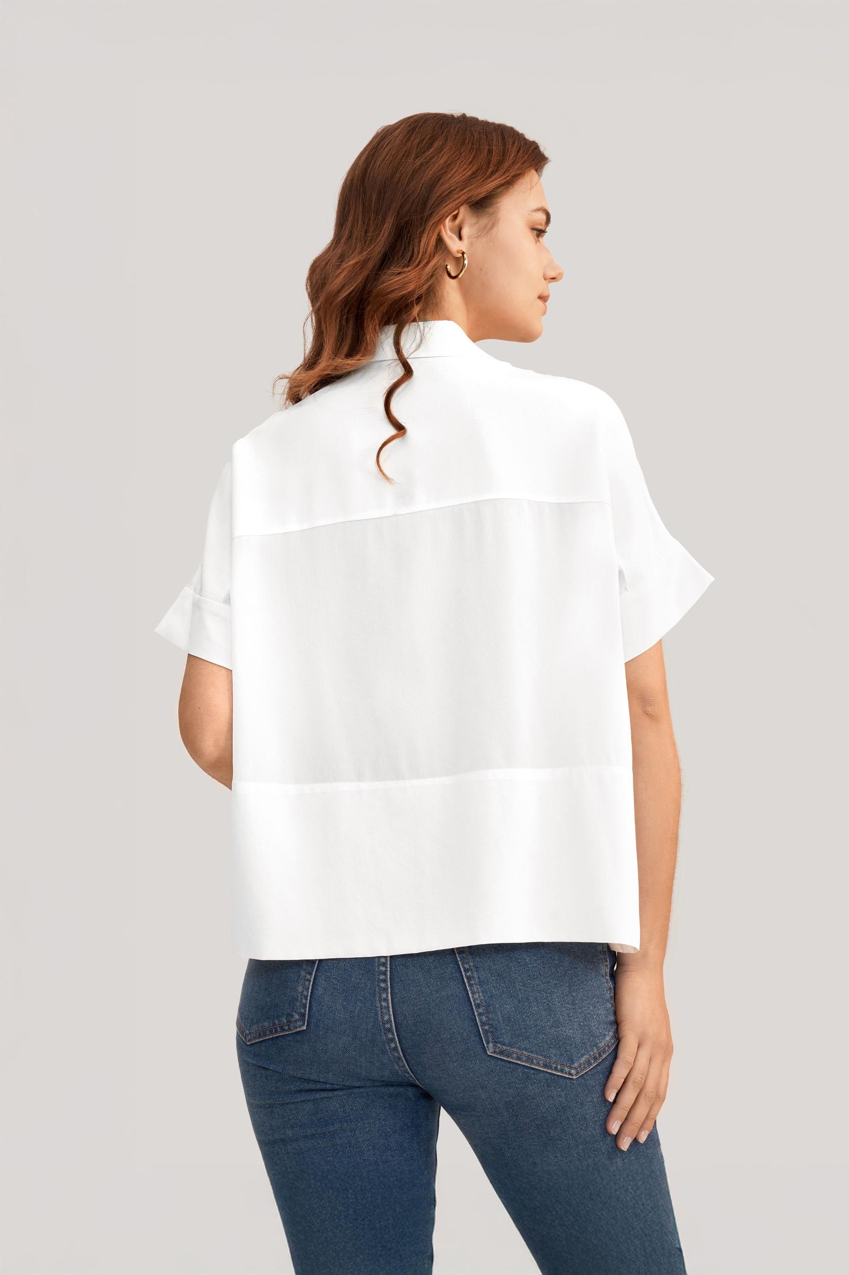 Casual Short Sleeves Loose Silk T-Shirt Product Image