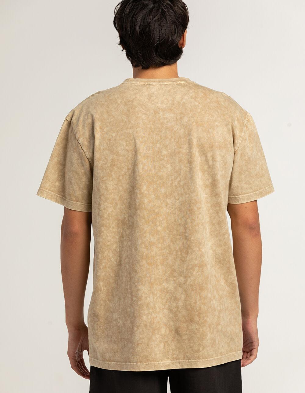 RSQ Mens Acid Wash Oversized Tee - KHAKI Product Image
