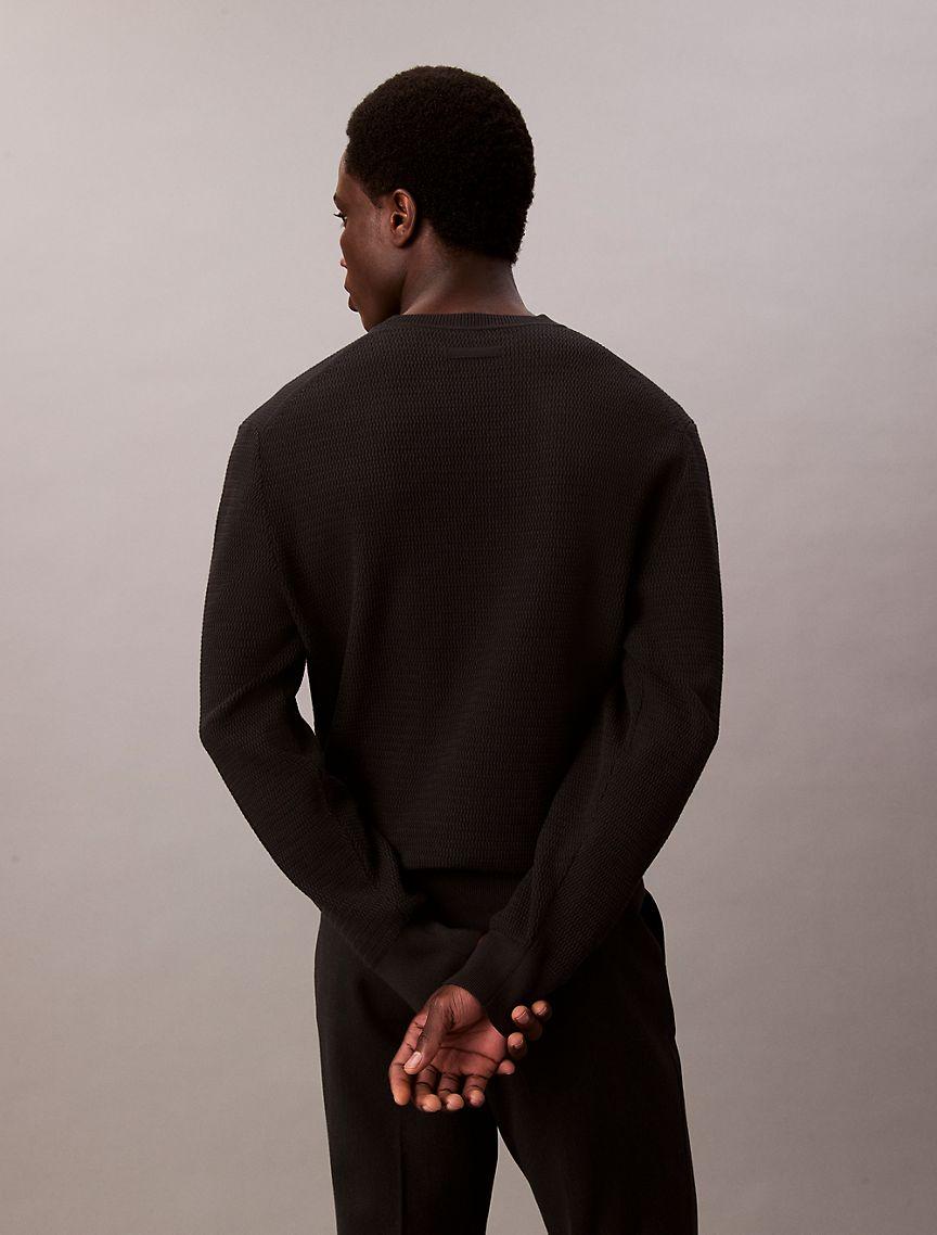 Calvin Klein Mens Textured Relaxed Sweater Product Image