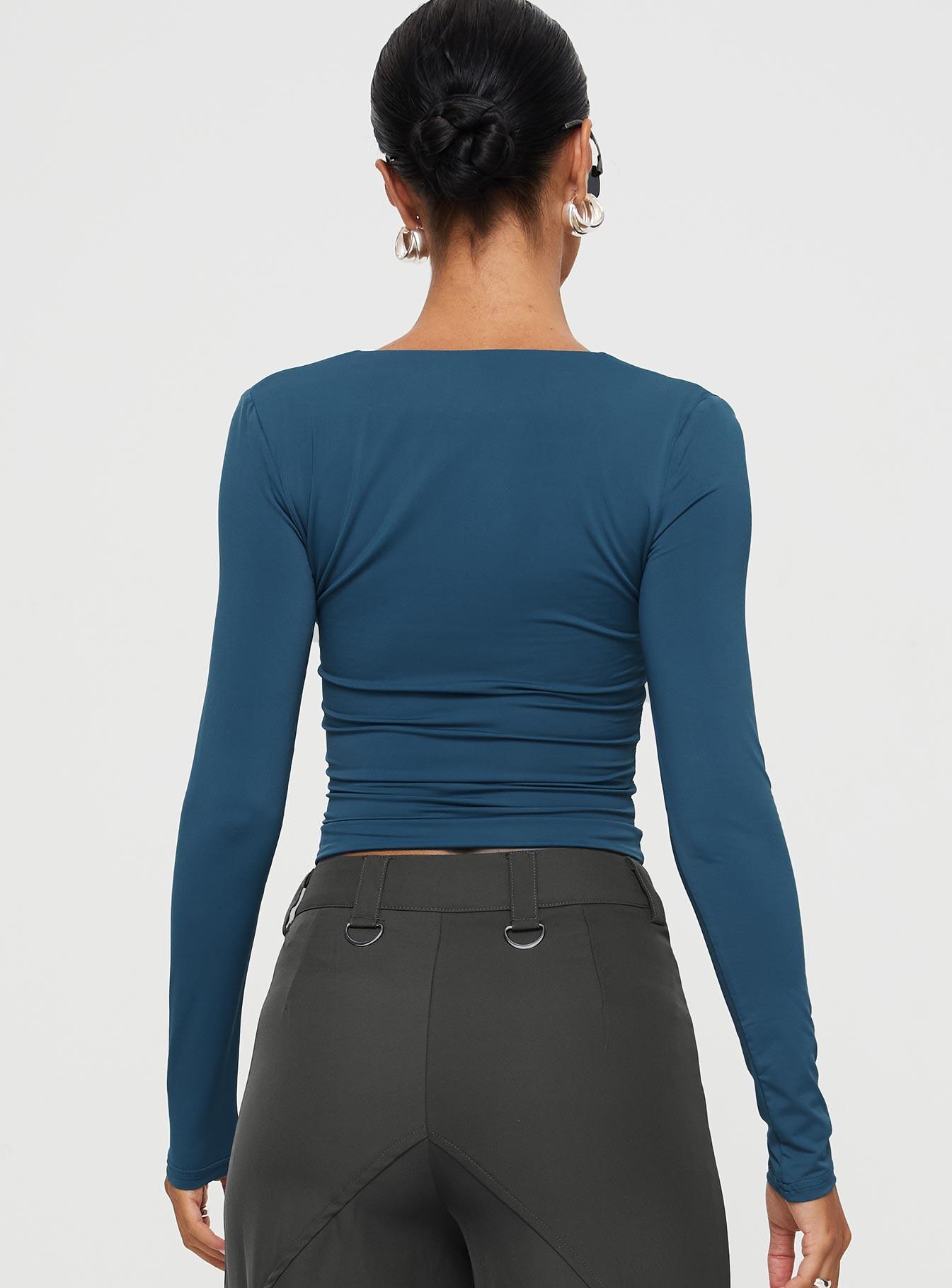 Back In Time Long Sleeve Top Navy Product Image