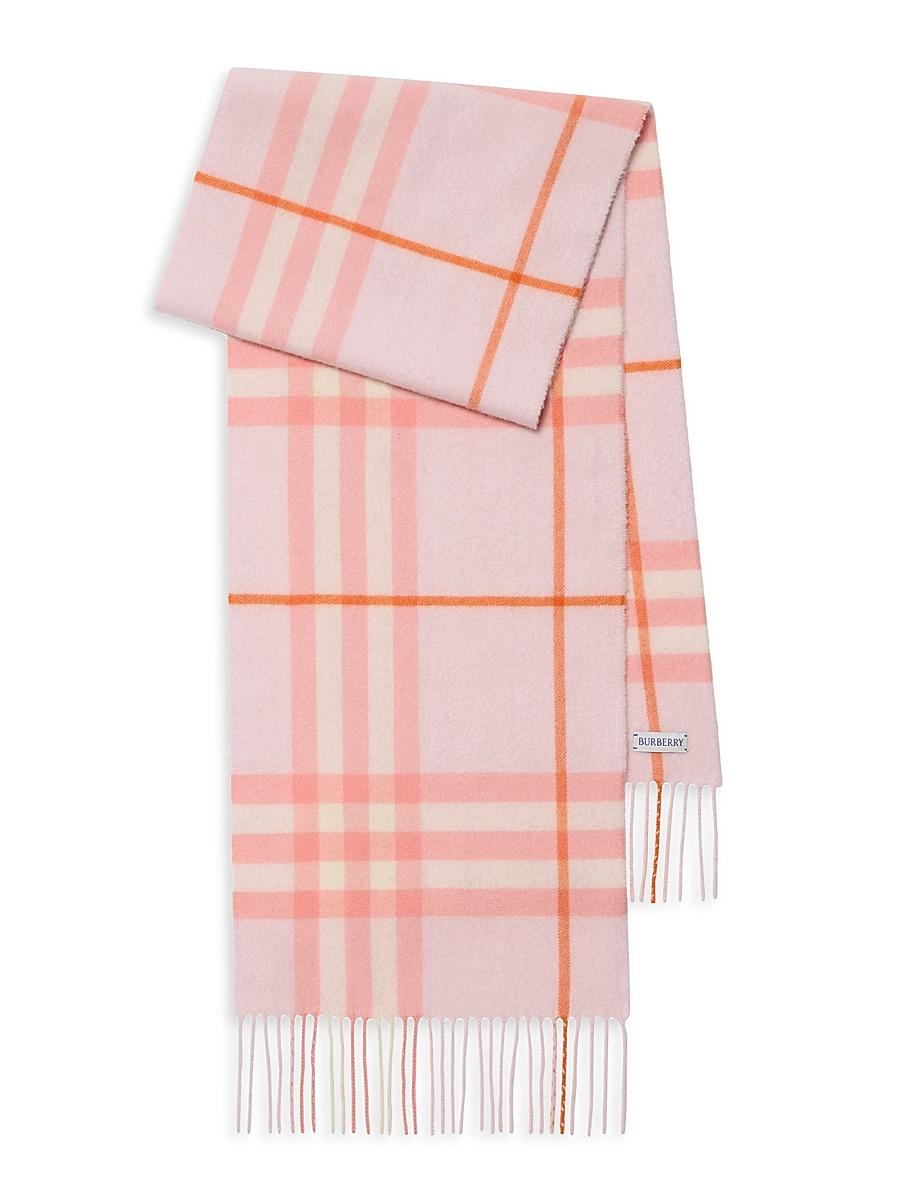 Womens Check Cashmere Scarf Product Image