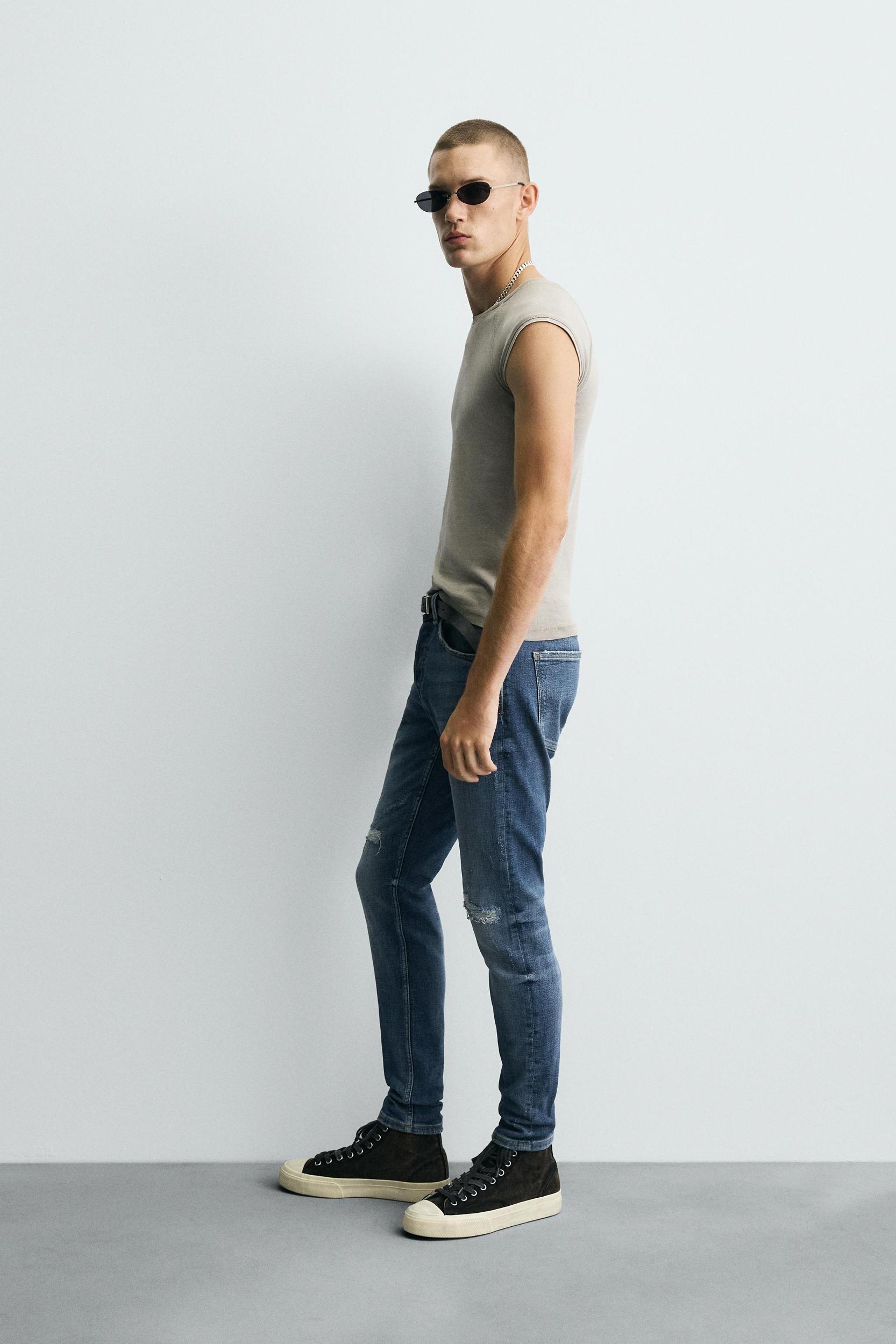 RIPPED SKINNY FIT JEANS Product Image