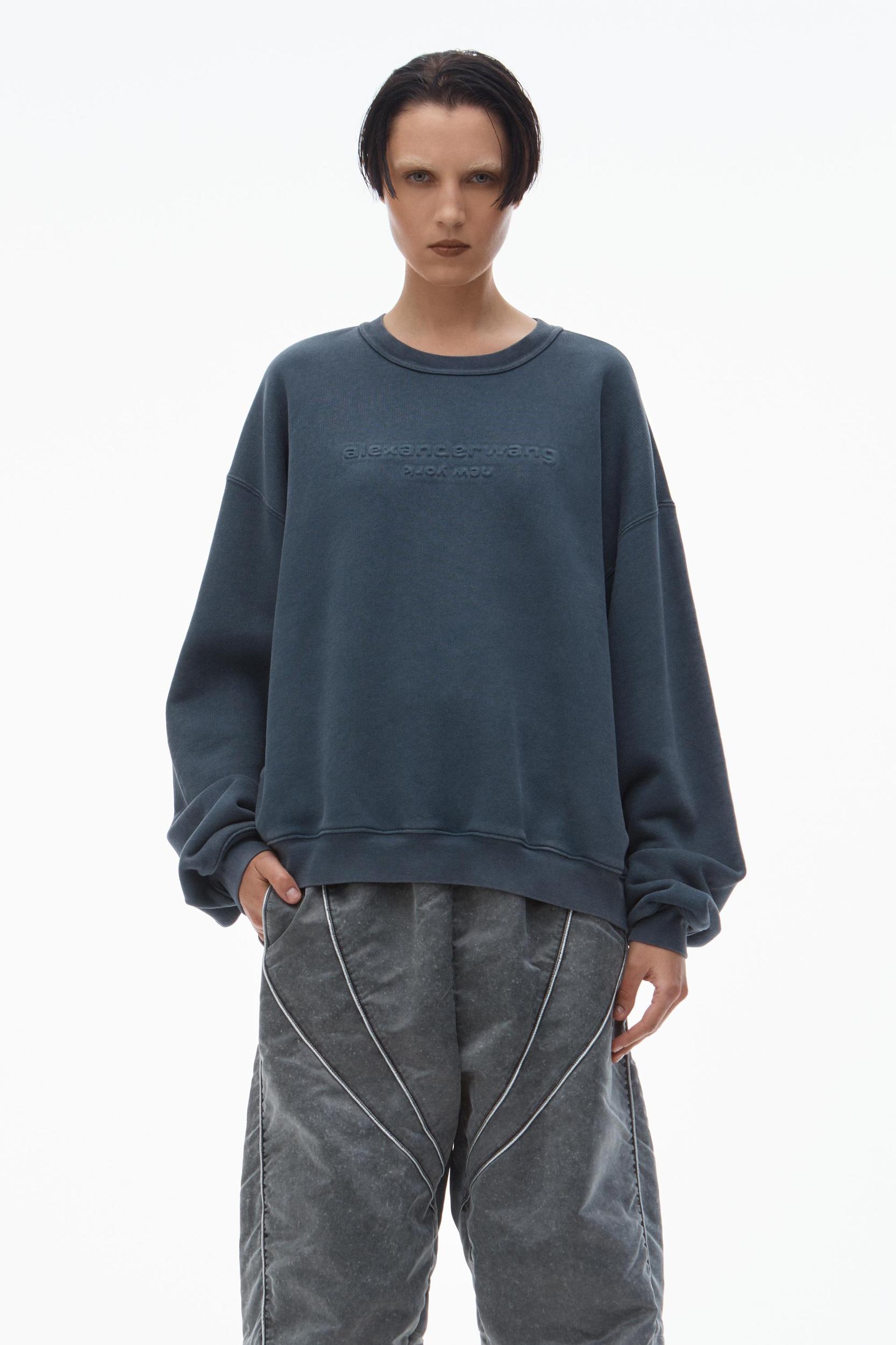 Unisex Logo-embossed Sweatshirt In Cotton Product Image