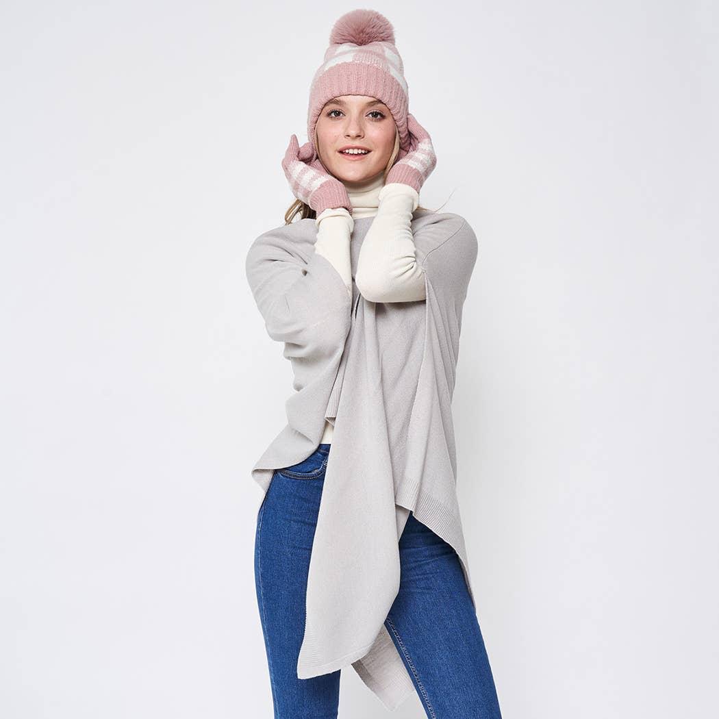 Light Tone Solid Diamond Shape Scarf Poncho Product Image