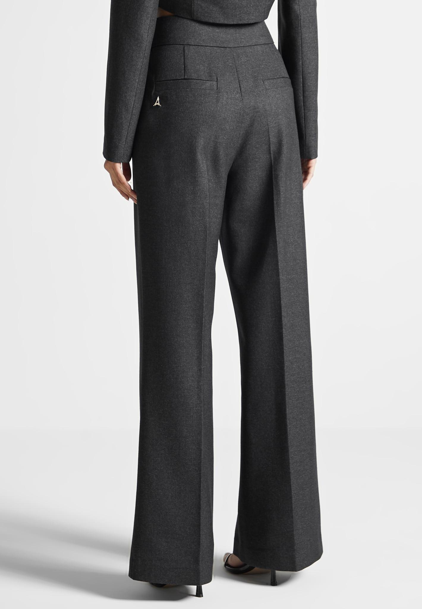 Elsa - High Waisted Tailored Trousers - Dark Grey Female Product Image
