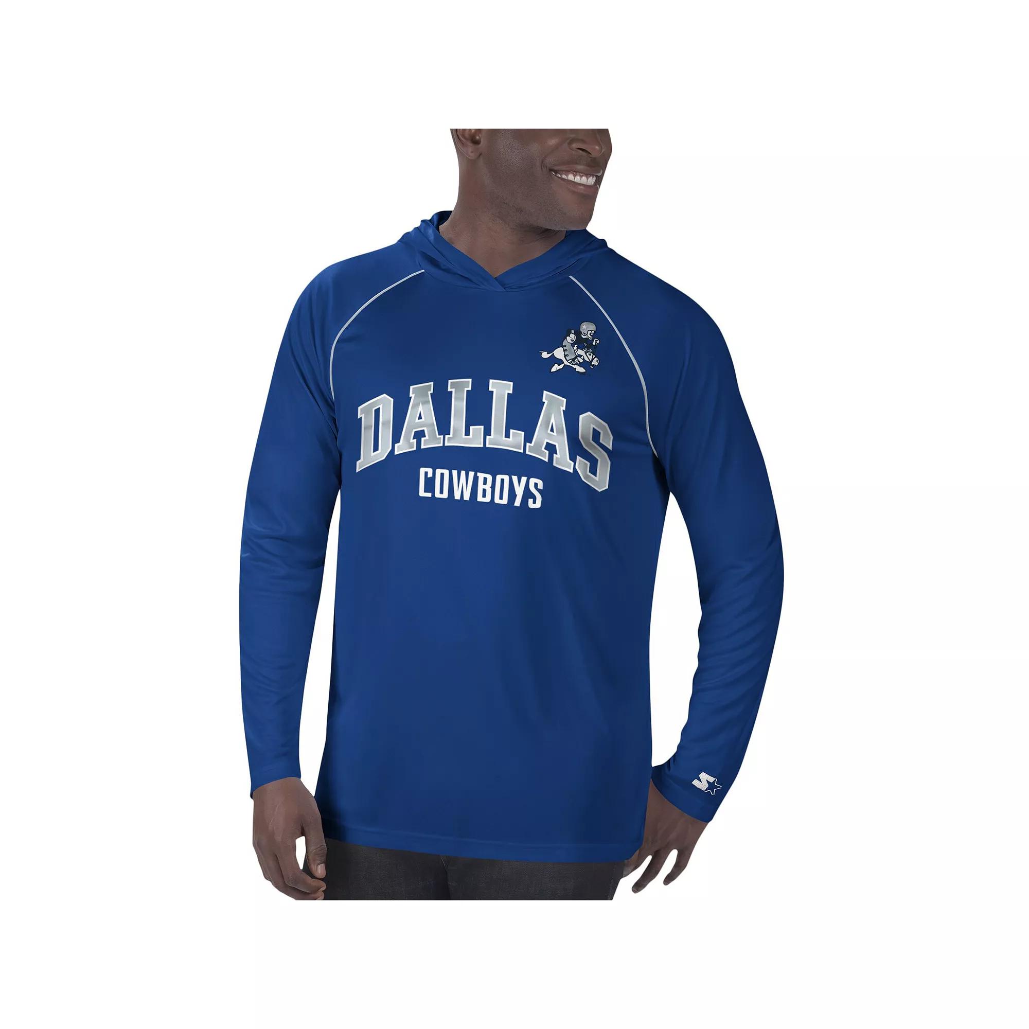 Men's G-III Extreme Royal Dallas Cowboys Throwback Long Sleeve Hoodie T-Shirt,  Product Image